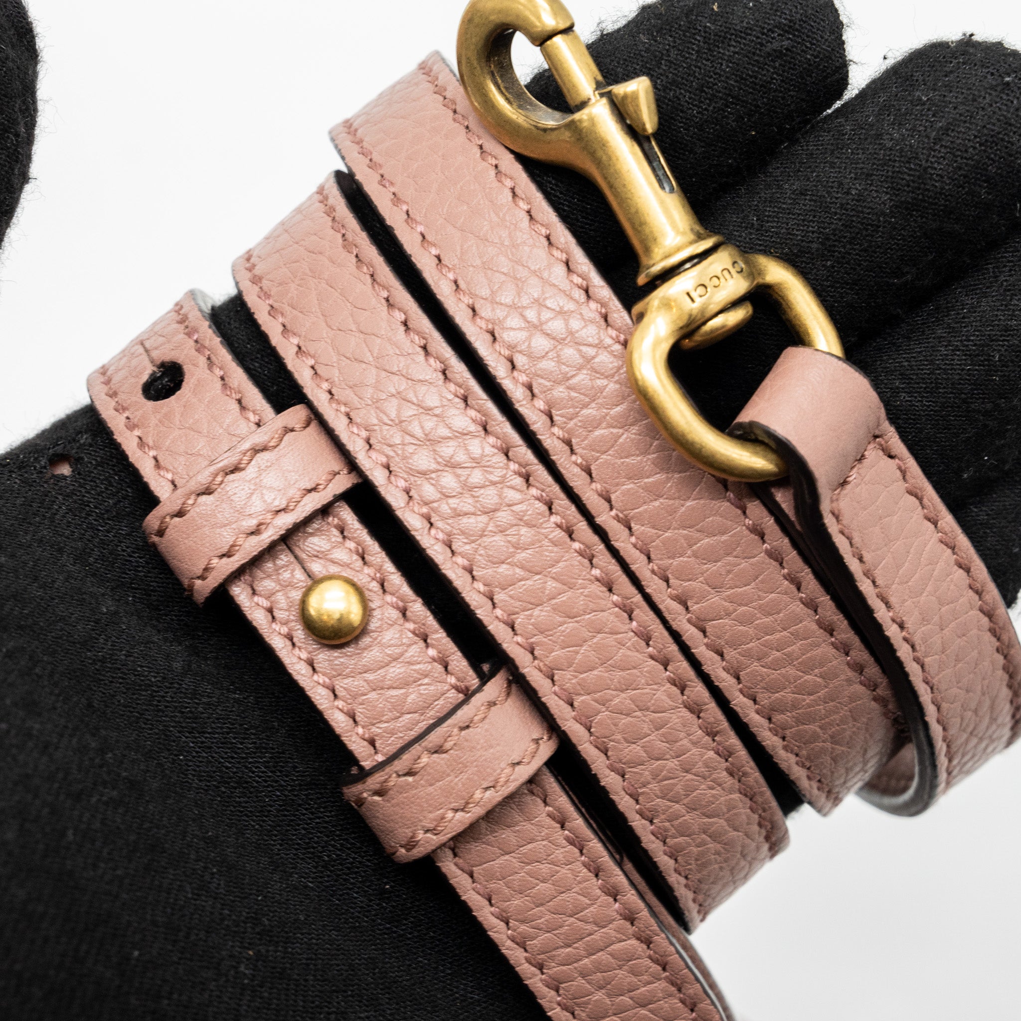 GUCCI TOP HANDLE FLAP BAG CALFSKIN DARK PINK GHW