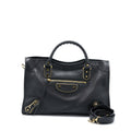 BALENCIAGA EDGE CITY BAG GOATSKIN BLACK GHW