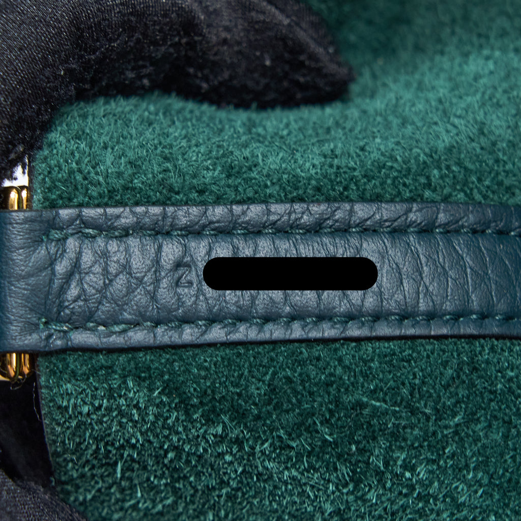 HERMES PICOTIN 18 TOUCH CLEMENCE ALLIGATOR MISSISSIPPIENSIS MAT VERT CYPRES GHW