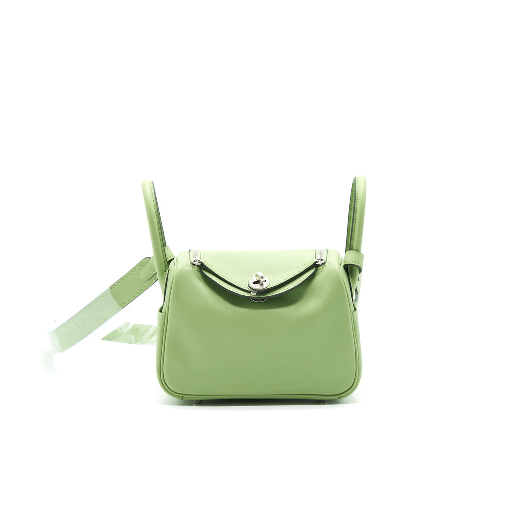 HERMES MINI LINDY VERT CRIQUET SHW