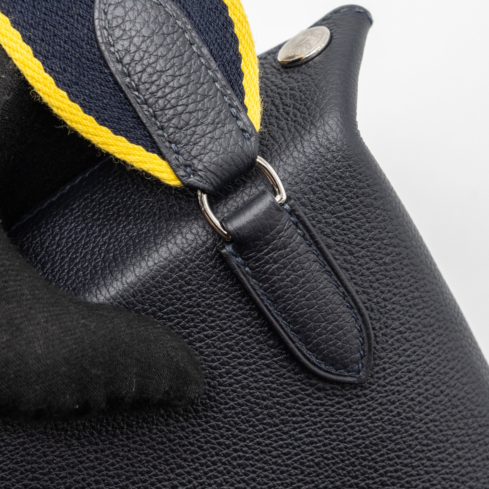 HERMES VIDEPOCHES TOGO BLACK WITH MULTICOLOUR STRAP SHW