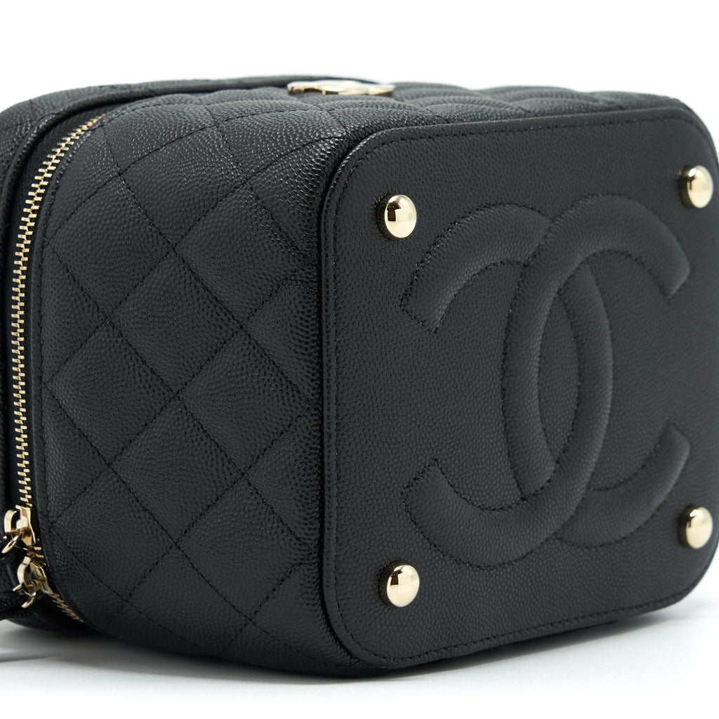 CHANEL 22S TOP HANDLE VANITY CAVIAR BLACK LGHW(MICROCHIP)