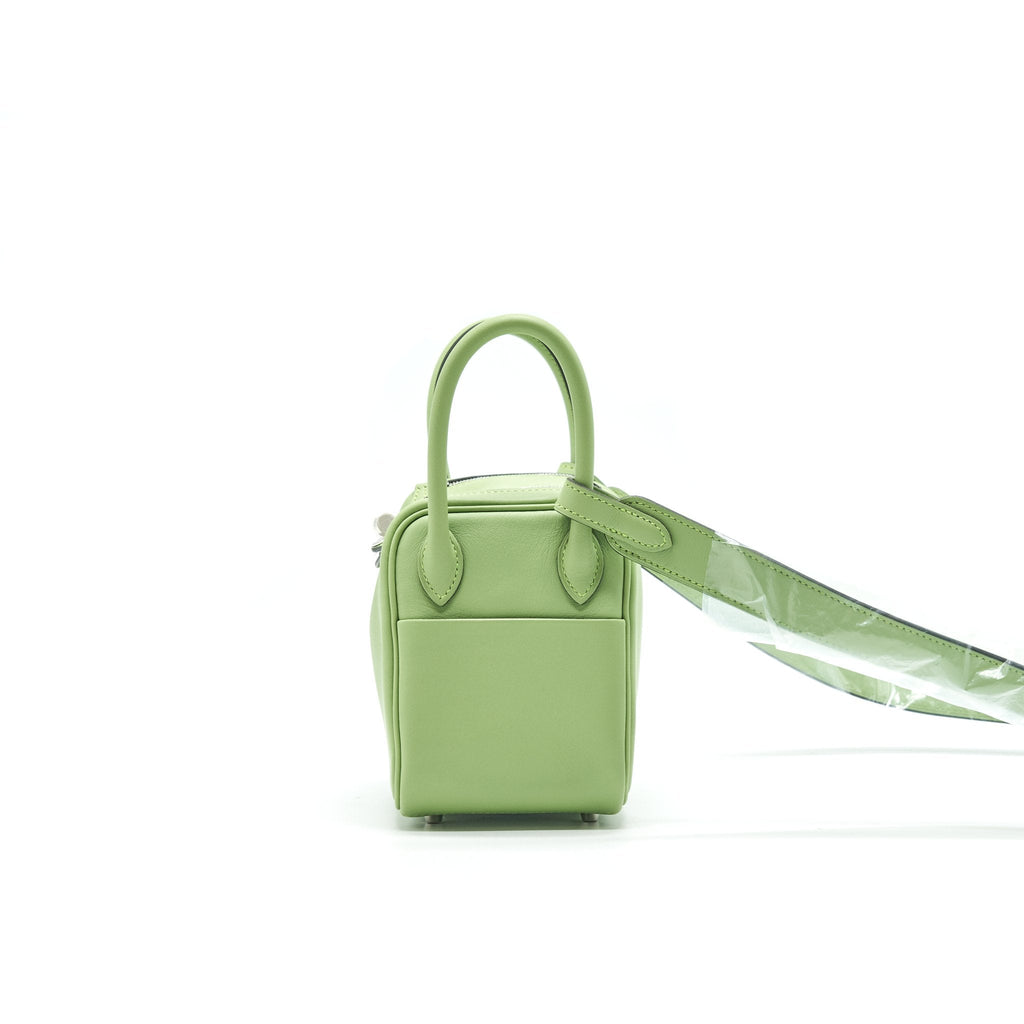 HERMES MINI LINDY 3I VERT CRIQUET SHW SWIFT LEATHER
