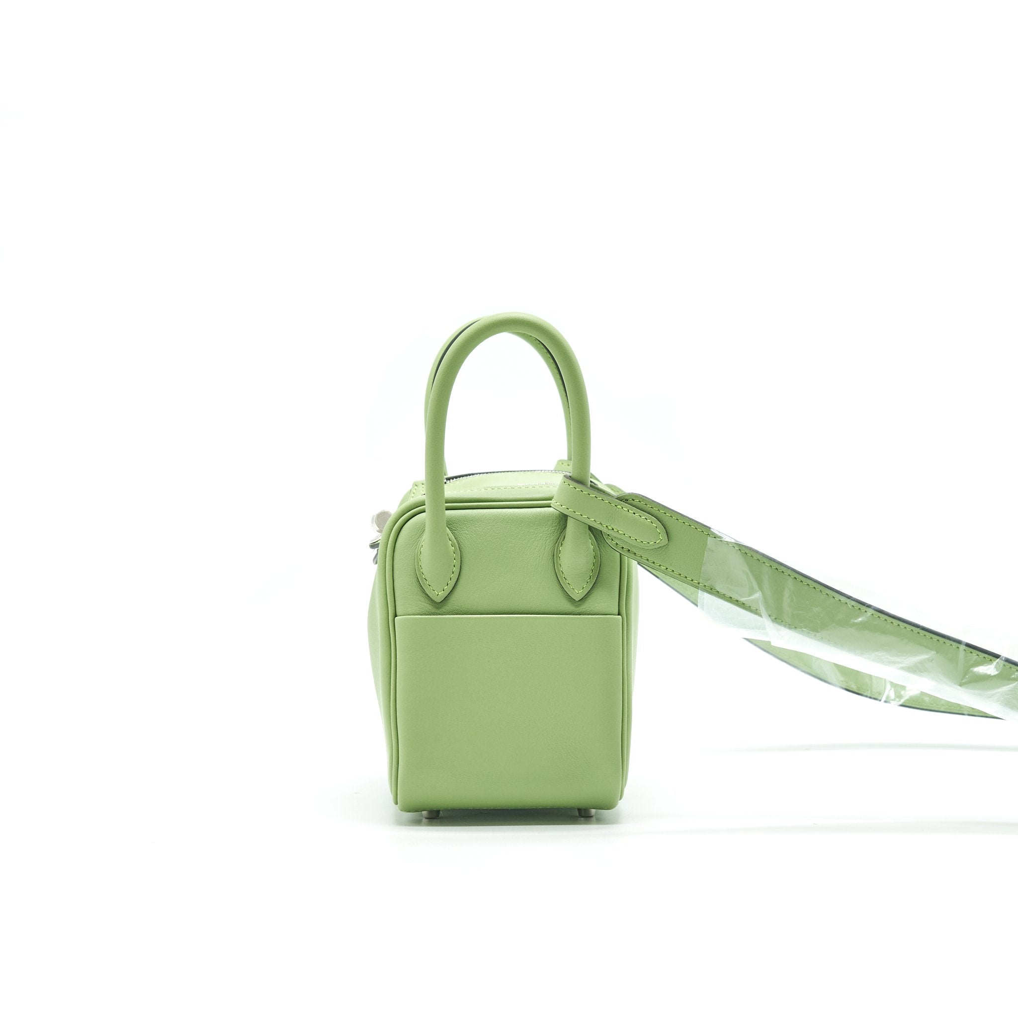 HERMES MINI LINDY 3I VERT CRIQUET SHW SWIFT LEATHER