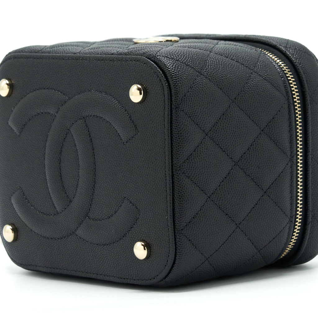 CHANEL 22S TOP HANDLE VANITY CAVIAR BLACK LGHW(MICROCHIP)