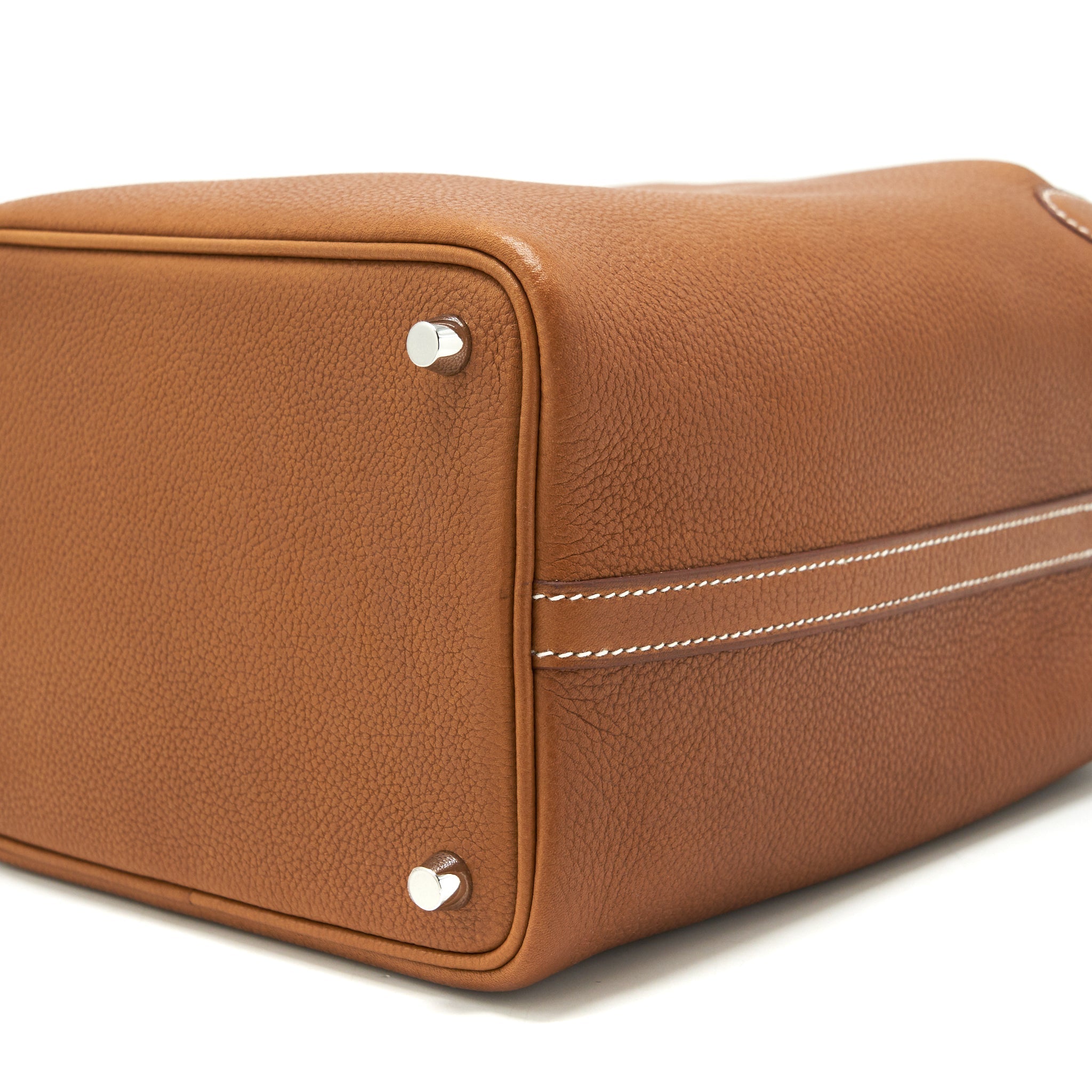 HERMES PICOTIN 18 LOCK BAG BARENIA FAUBOURG CALFSKIN GOLD SHW
