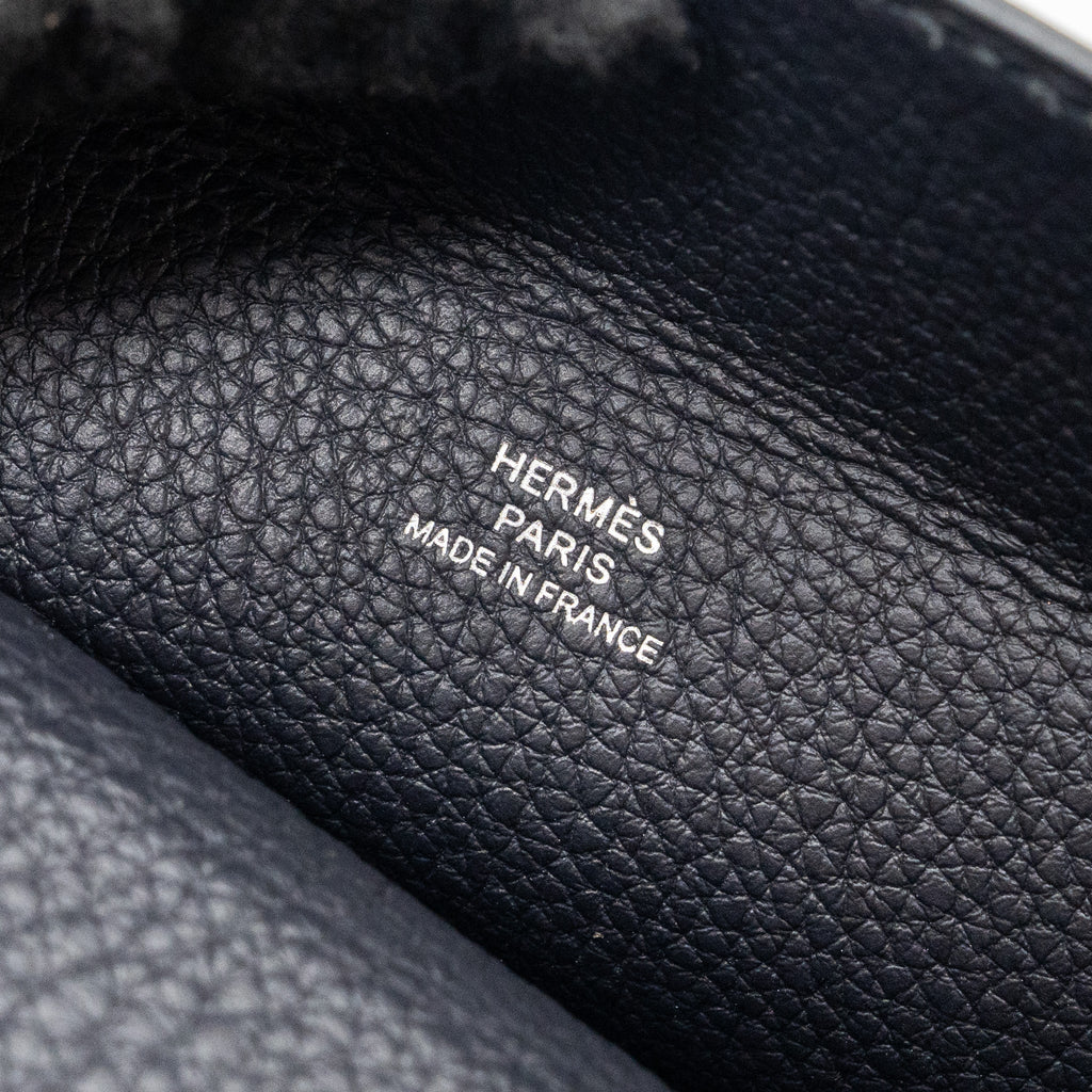 HERMES VIDEPOCHES TOGO BLACK WITH MULTICOLOUR STRAP SHW