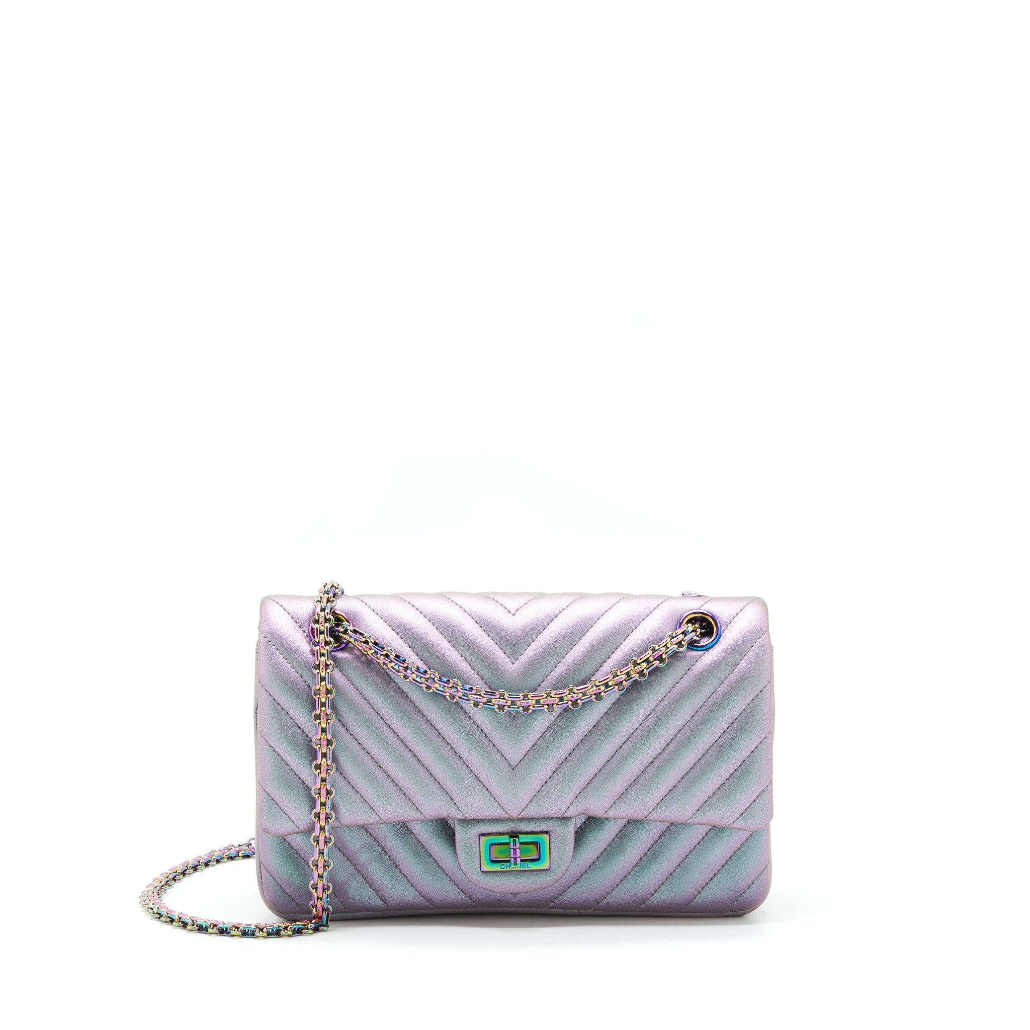 CHANEL 2.55 225 REISSUE FLAP BAG LAMBSKIN IRIDESCENT HARDWARE