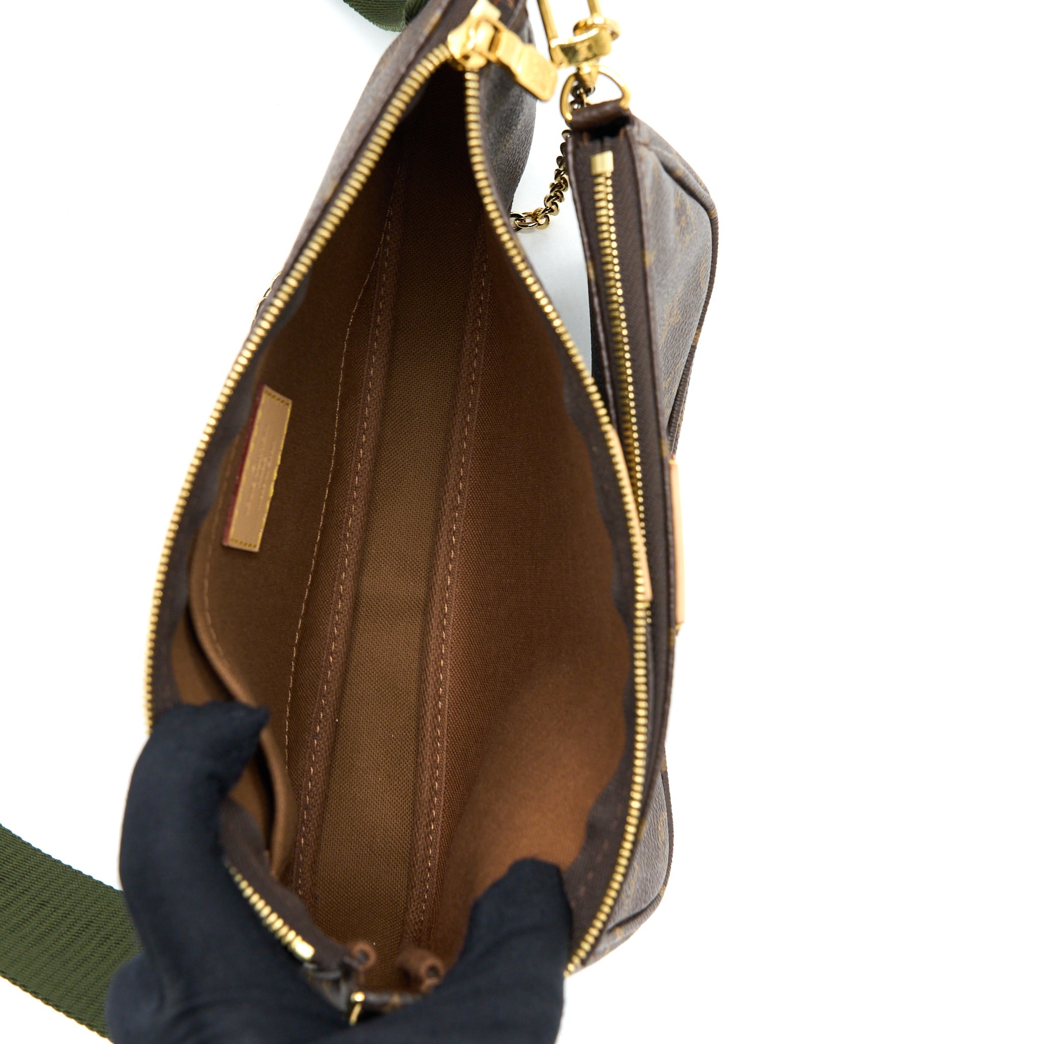 LOUIS VUITTON MULTI POCHETTE KHAKI STRAP MONOGRAM CANVAS GHW