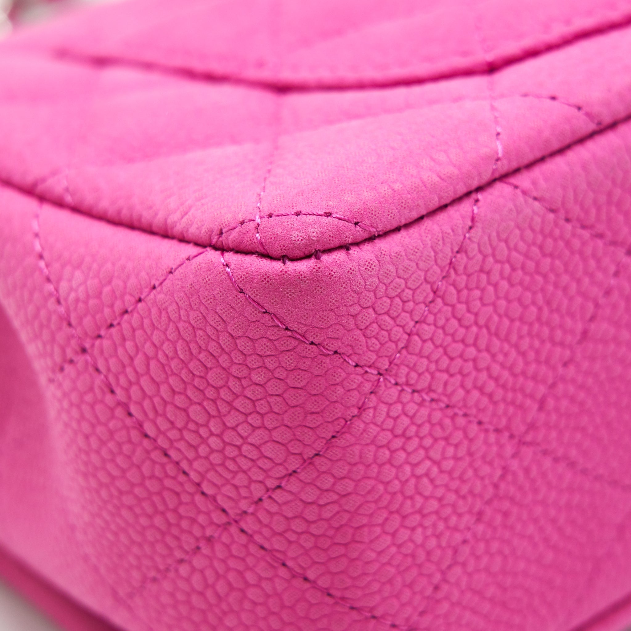 CHANEL MINI RECTANGULAR FLAP BAG GRAINED CALFSKIN PINK SHW