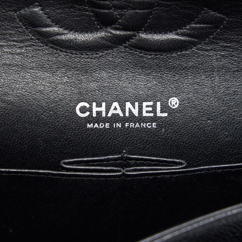 CHANEL MEDIUM CLASSIC DOUBLE FLAP CAVIAR BLACK SHW SERIAL 12