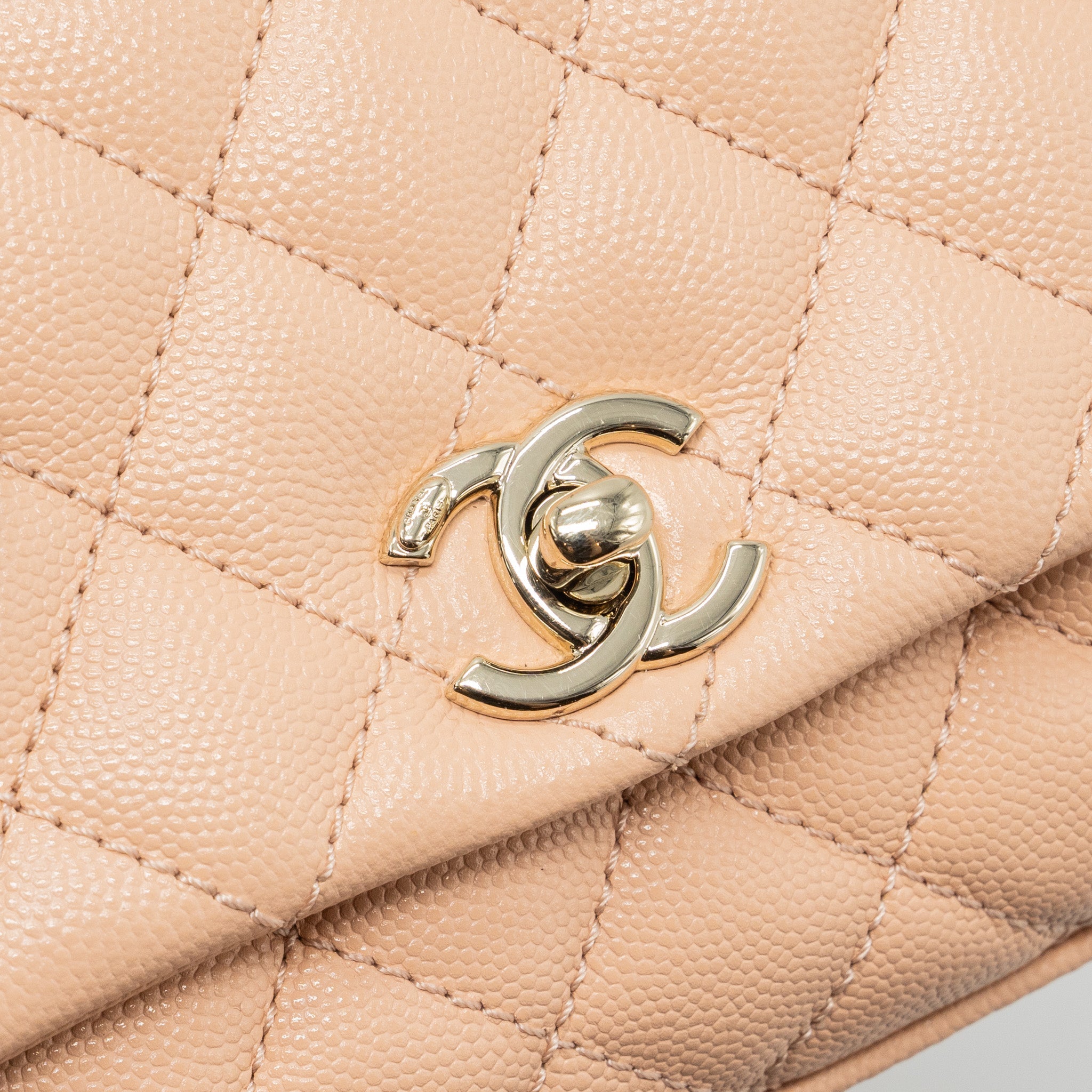 CHANEL MINI COCO HANDLE CAVIAR BEIGE LGHW