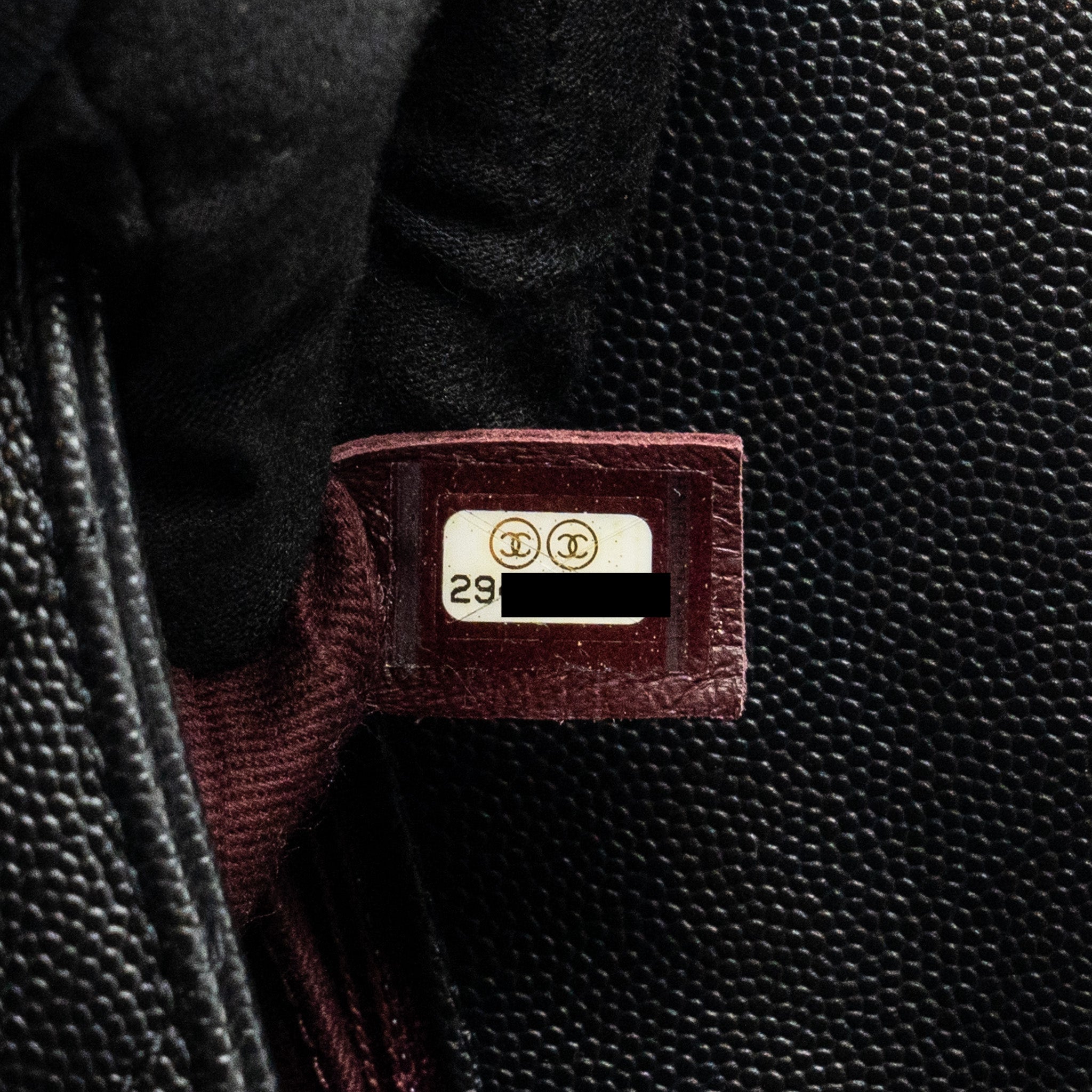 CHANEL SMALL COCO HANDLE CHEVRON CAVIAR BLACK LGHW