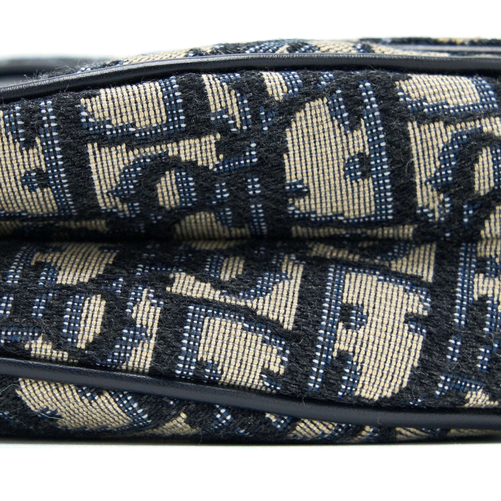 DIOR SADDLE BAG WITH REMOVABLE SHOULDER STRAP OBLIQUE EMBROIDERY BLUE GHW