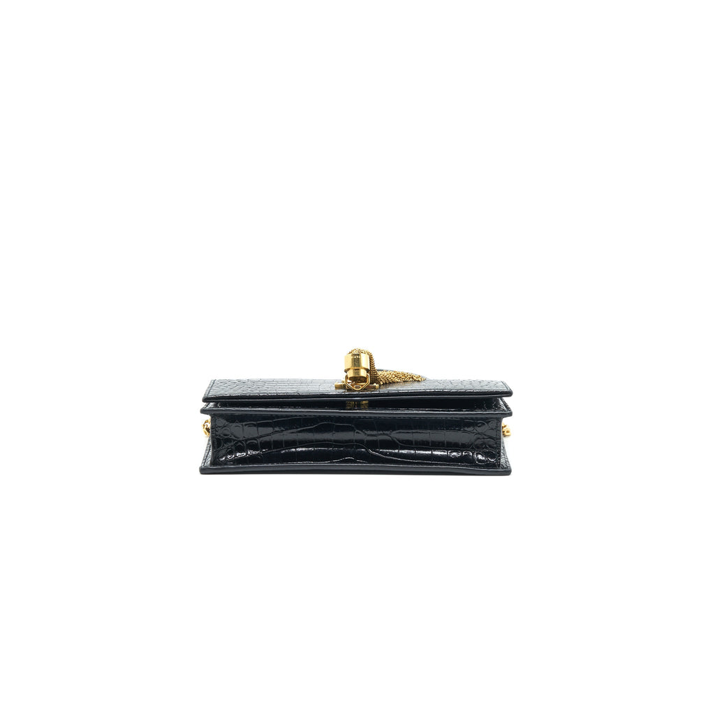 SAINT LAURENT /YSL KATE SMALL CHAIN WALLET WITH TASSEL BLACK GHW