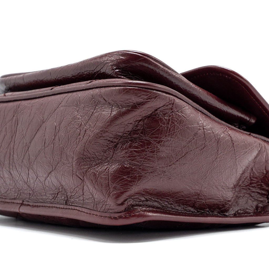 SAINT LAURENT NIKI MEDIUM LEATHER DARK RED RUTHENIUM HARDWARE
