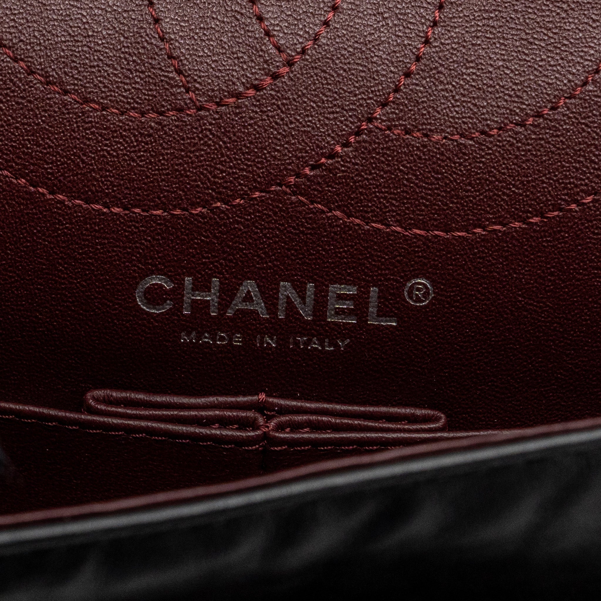 CHANEL SMALL 2.55 REISSUE FLAP BAG AGED CALFSKIN BLACK RUTHENIUM SHW