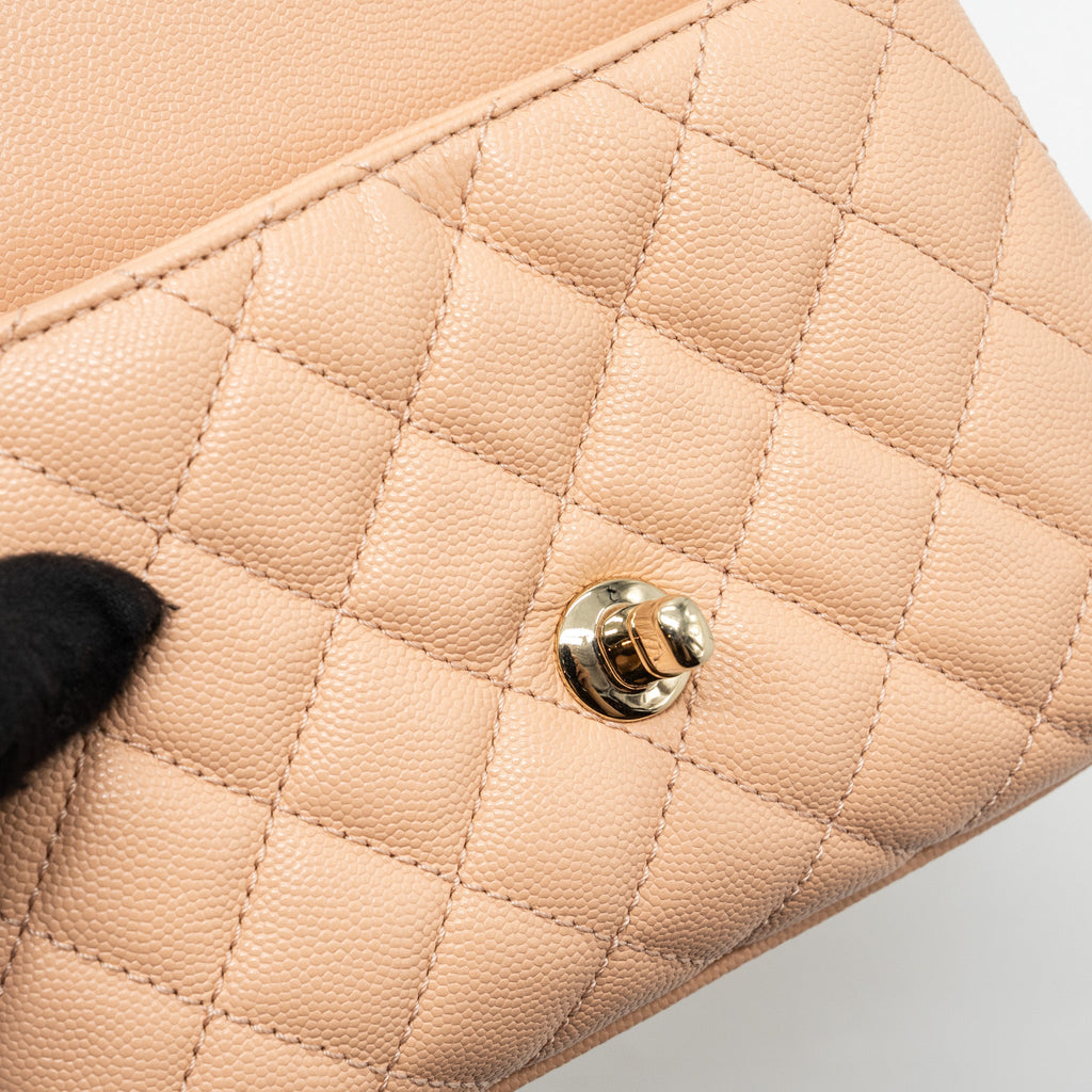 CHANEL MINI COCO HANDLE CAVIAR BEIGE LGHW