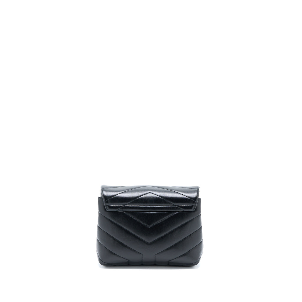 SAINT LAURENT LOULOU TOY STRAP BAG CALFSKIN BLACK SHW