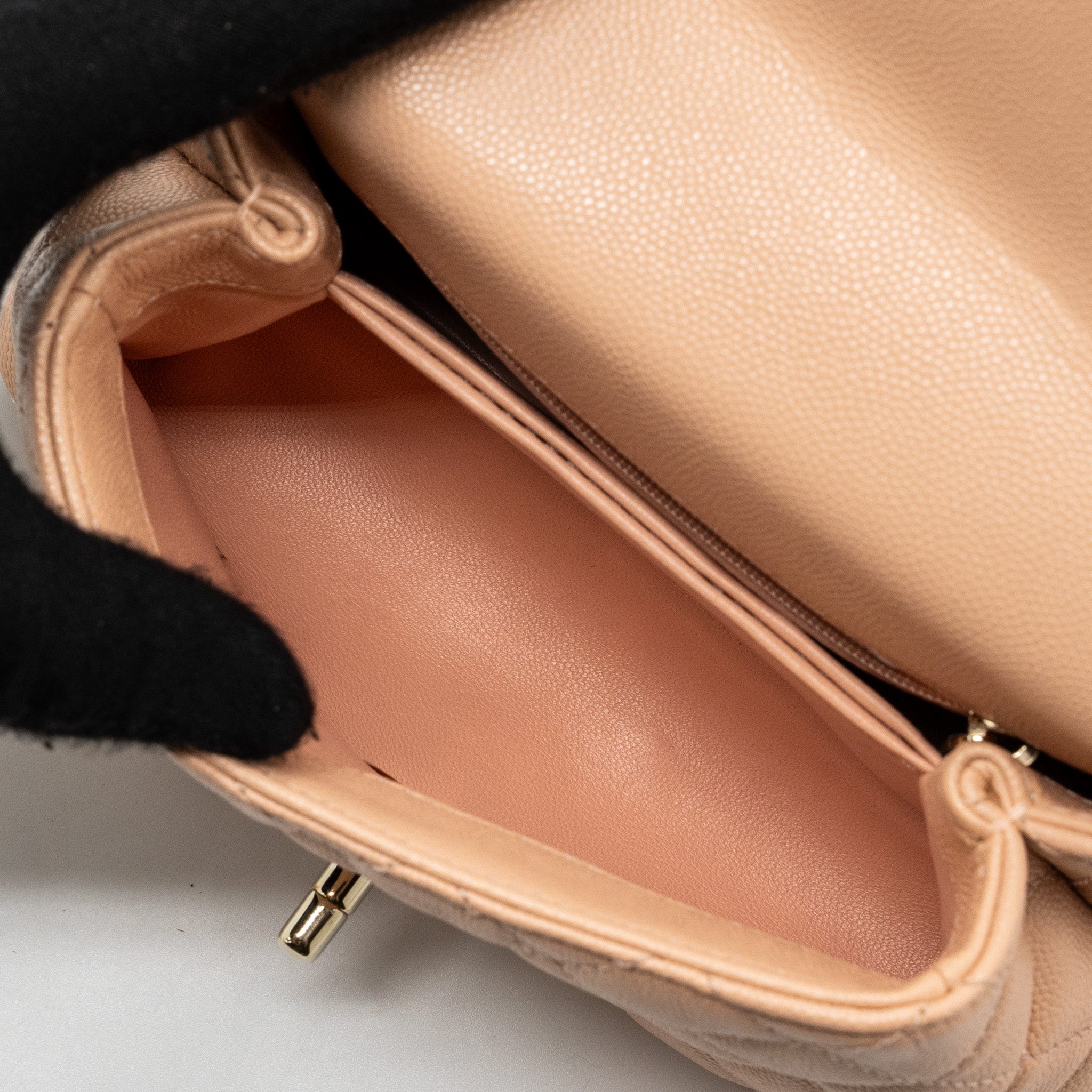 CHANEL MINI COCO HANDLE CAVIAR BEIGE LGHW