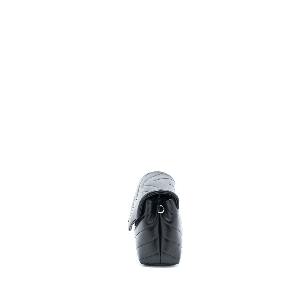 SAINT LAURENT LOULOU TOY STRAP BAG CALFSKIN BLACK SHW