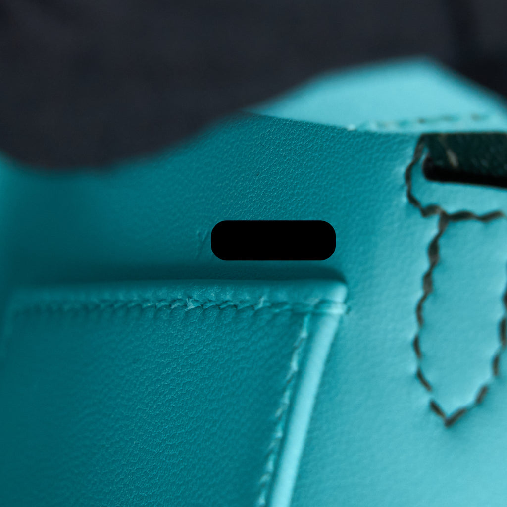HERMES MINI KELLY II CHEVRE MYSORE VERT TITIEN/BLEU ATOLL SHW