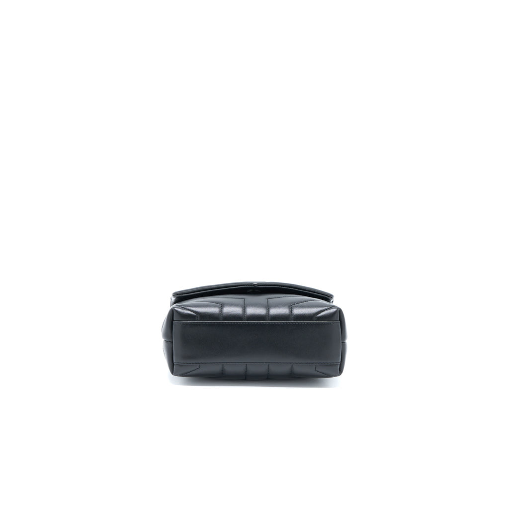 SAINT LAURENT LOULOU TOY STRAP BAG CALFSKIN BLACK SHW