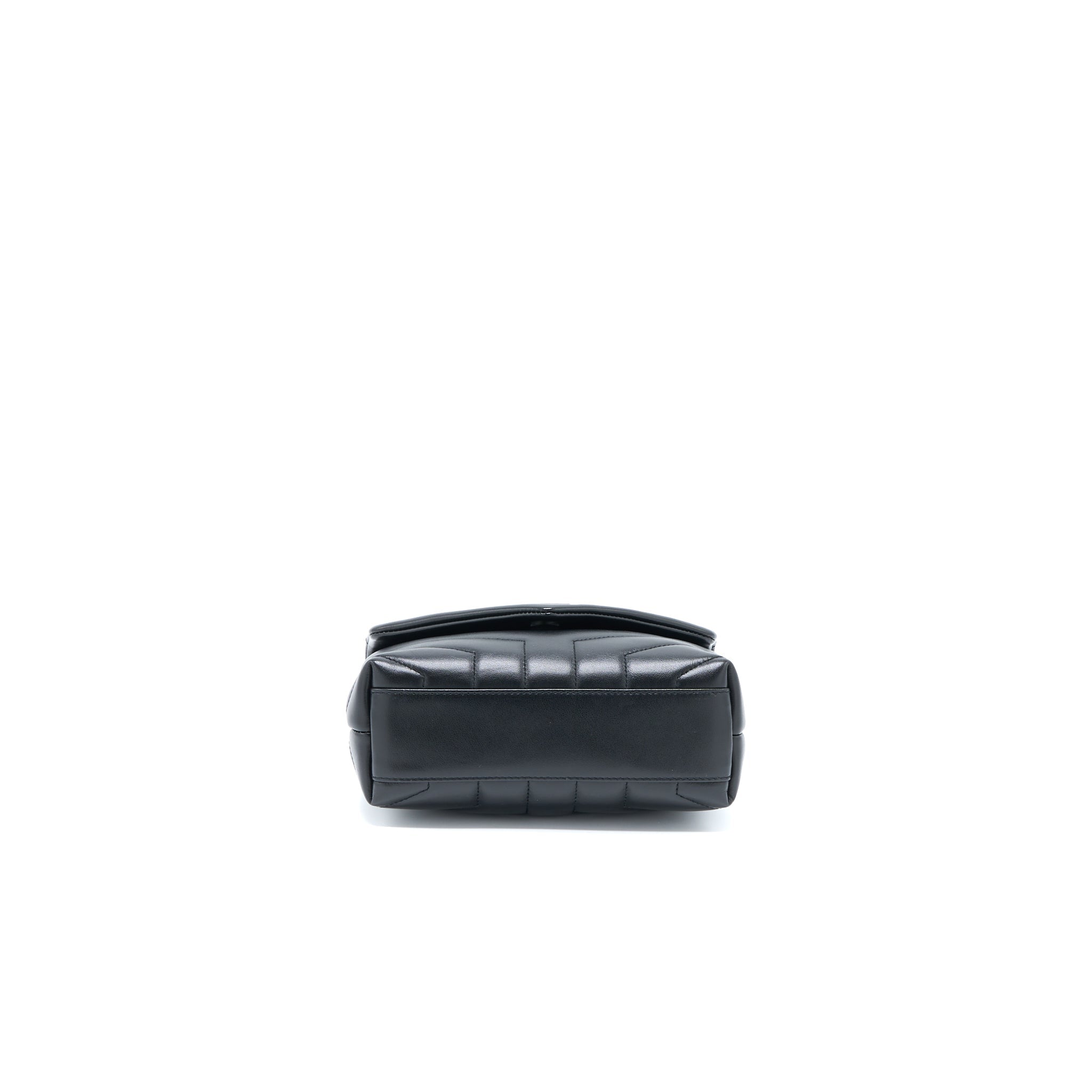 SAINT LAURENT LOULOU TOY STRAP BAG CALFSKIN BLACK SHW