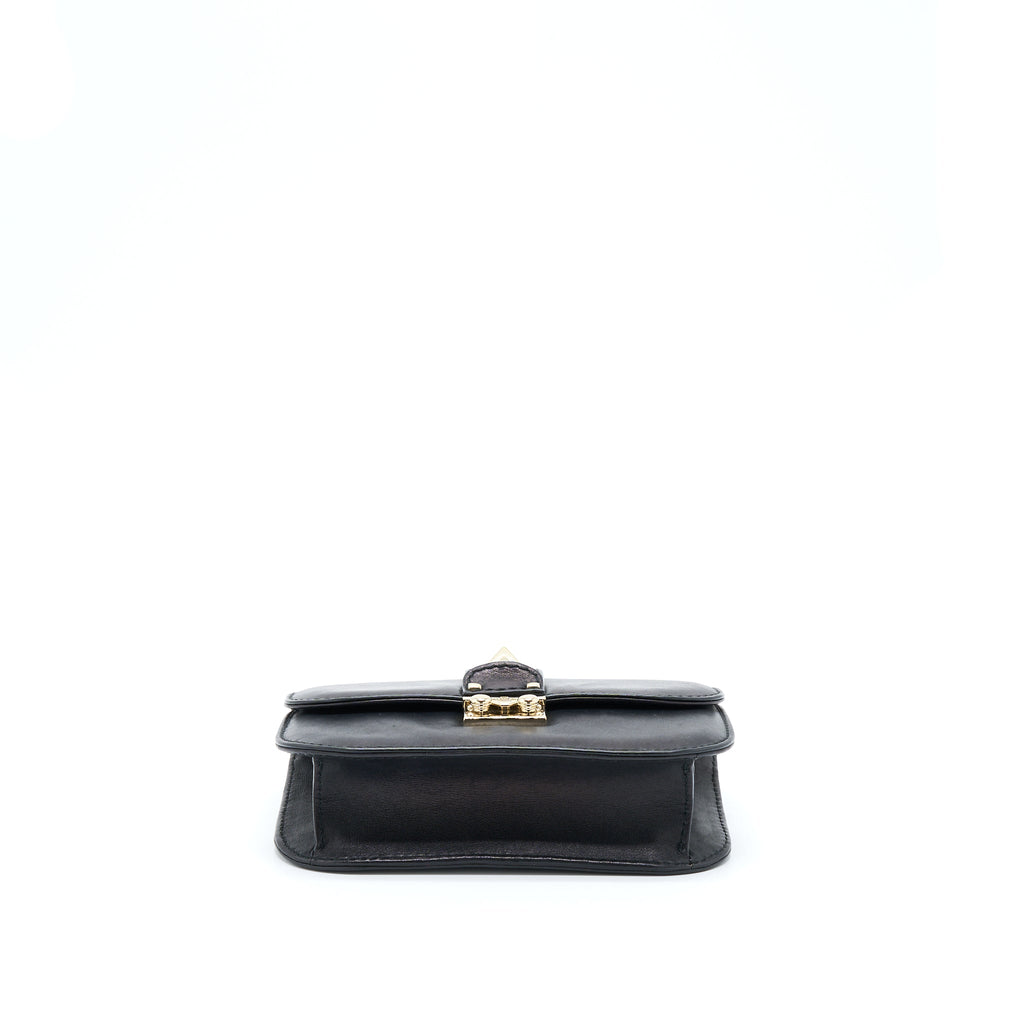 VALENTINO SMALL ROCKSTUD CROSSBODY BAG WITH CHAIN BLACK LGHW