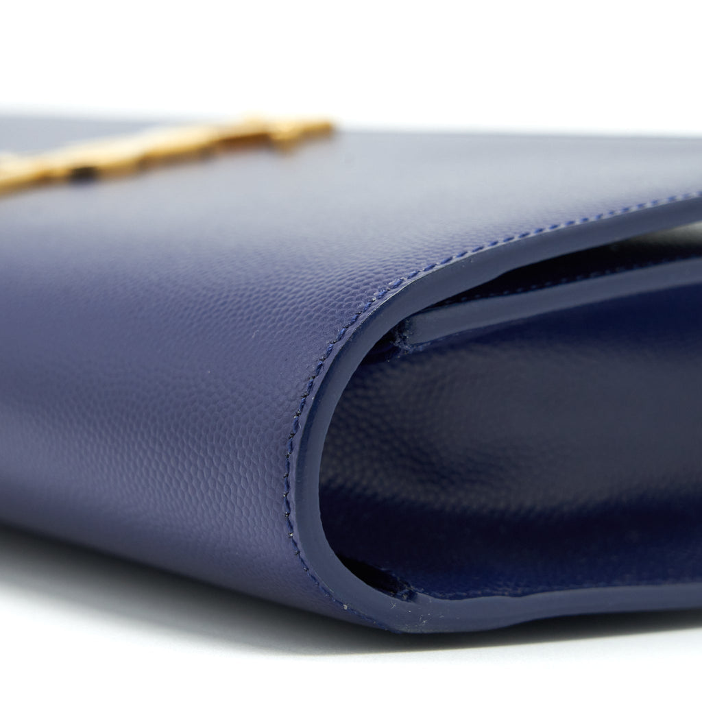SAINT LAURENT/ YSL CLUTCH CAVIAR BLUE GHW