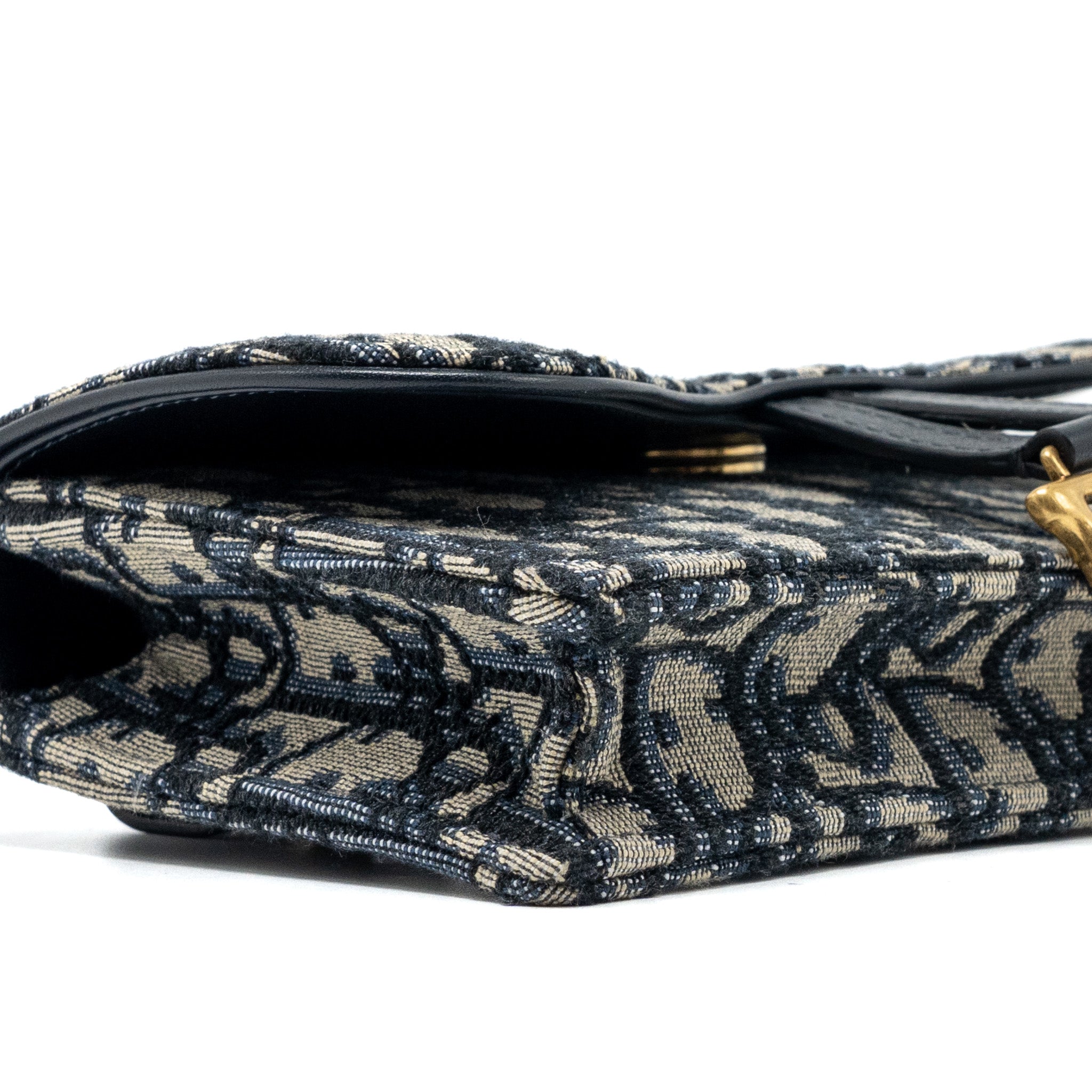 DIOR SADDLE BELT POUCH OBLIQUE JACQUARD BLUE GHW