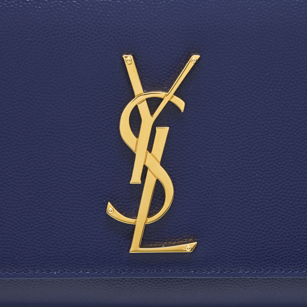 SAINT LAURENT/ YSL CLUTCH CAVIAR BLUE GHW