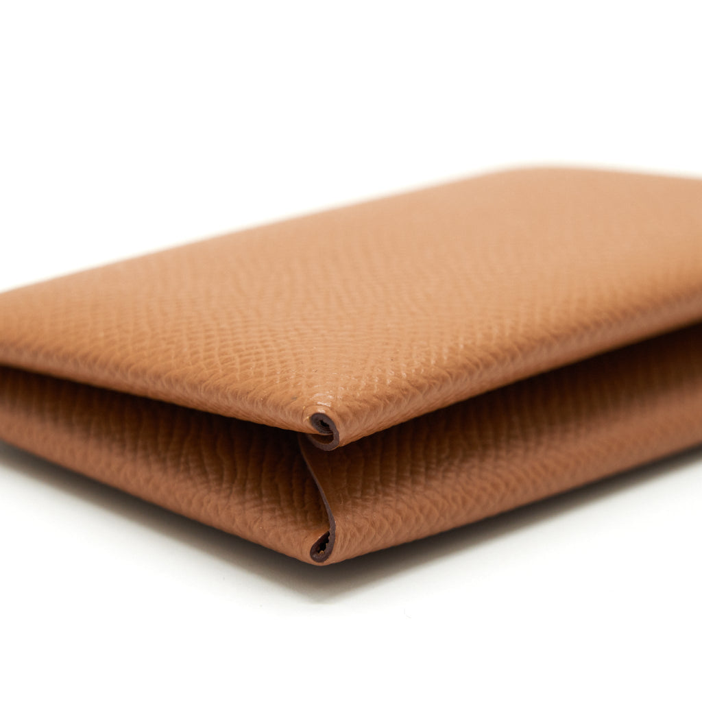 HERMES CALVI CARD HOLDER GOLD