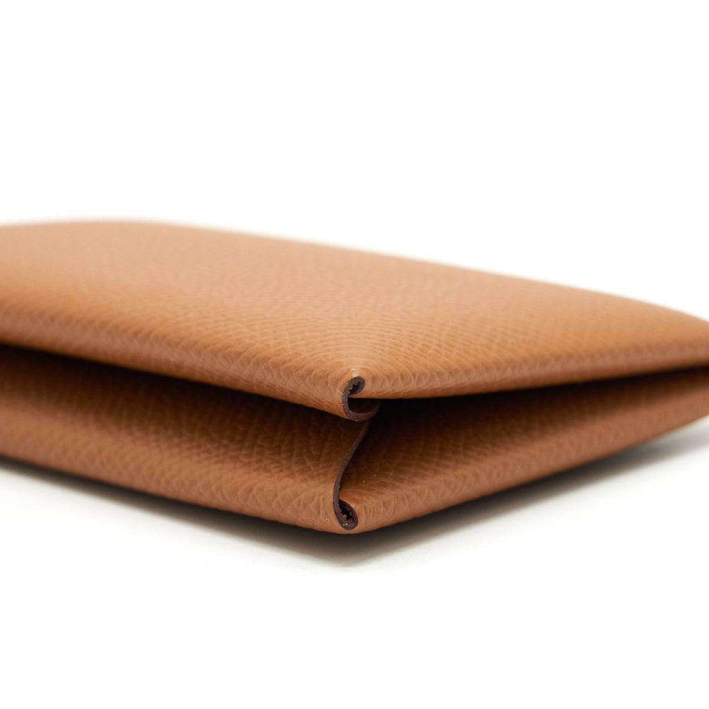HERMES CALVI CARD HOLDER GOLD