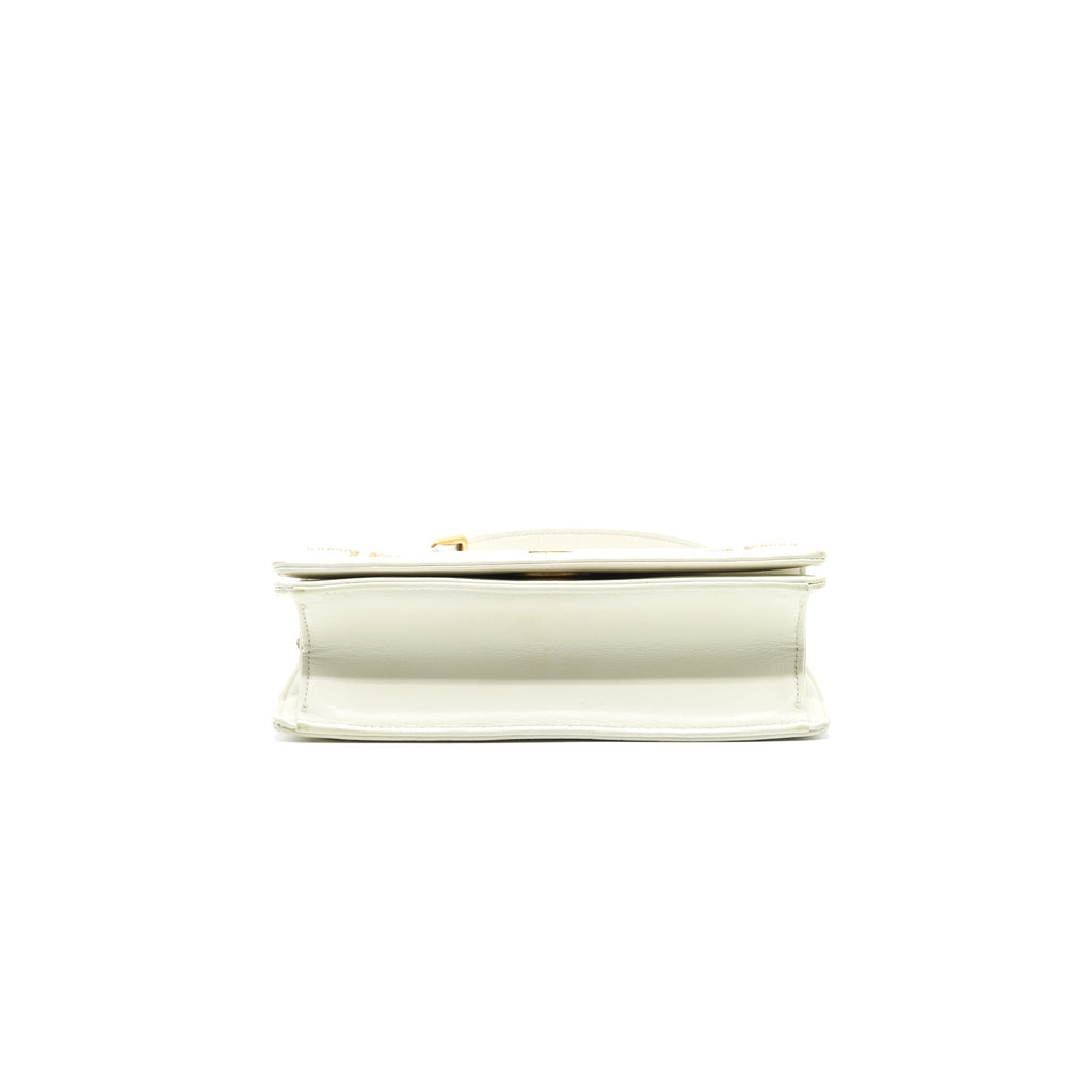 DIOR DIORAMA STUDDED LAMBSKIN SMALL WHITE WITH GHW