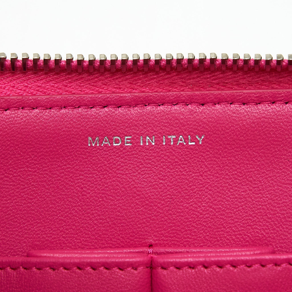 CHANEL QUILTED ZIPPER CLUTCH LAMBSKIN PINK SHW
