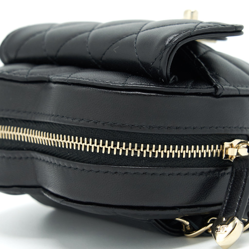 CHANEL 22S HEART BELT BAG LAMBSKIN BLACK LGHW