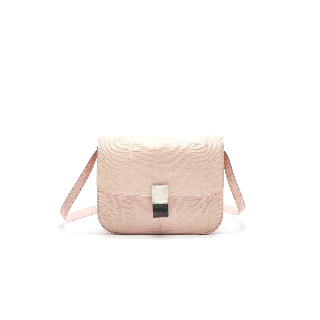 CELINE CLASSIC BAG IN LIZARD LIGHT PINK