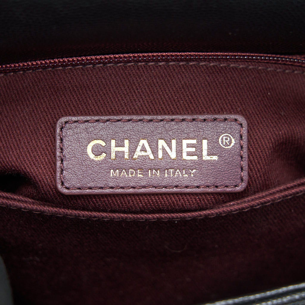 CHANEL MINI COCO HANDLE FLAP CAVIAR IN BLACK GHW
