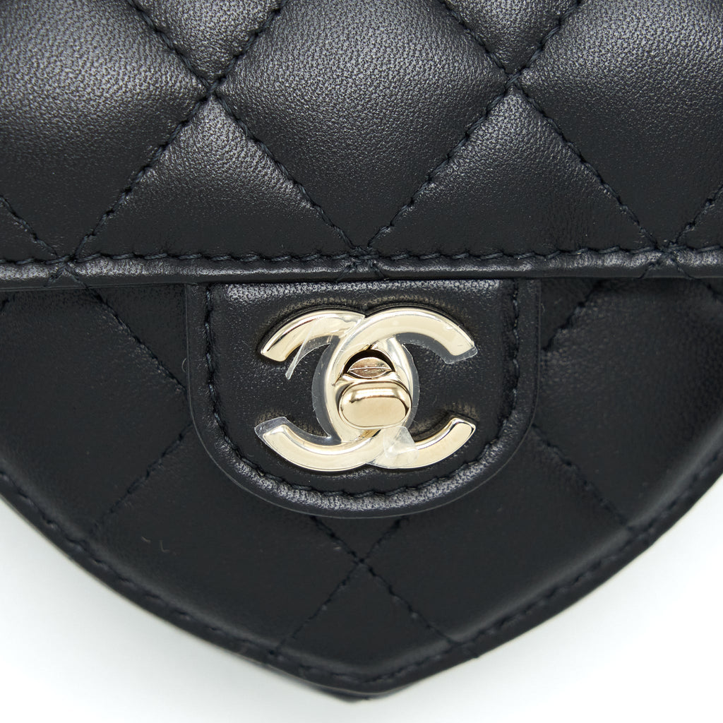 CHANEL 22S HEART BELT BAG LAMBSKIN BLACK LGHW
