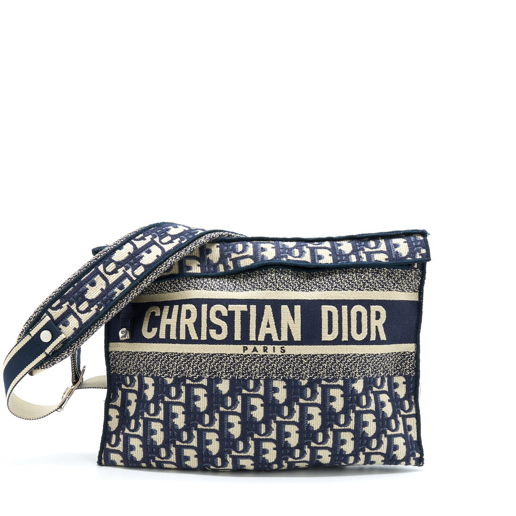 DIOR CROSSBODY MESSENGER BAG BLUE OBLIQUE CANVAS