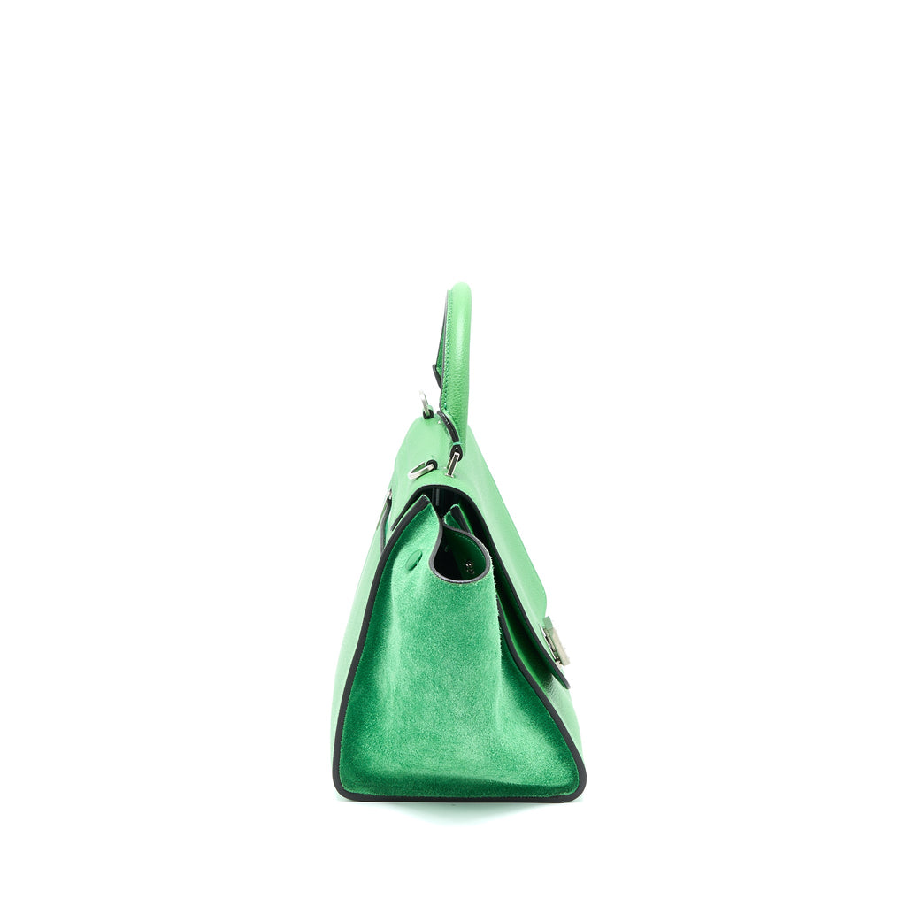 CELINE SMALL TRAPEZE BAG CALFSKIN/SUEDE GREEN SHW