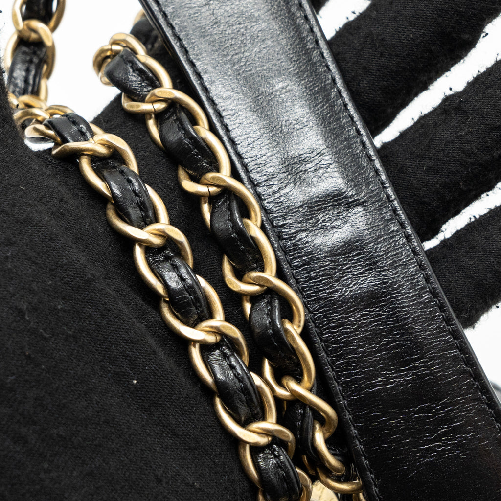CHANEL MEDIUM IN THE MIX FLAP BAG LEATHER BLACK/BEIGE/CREAM GHW
