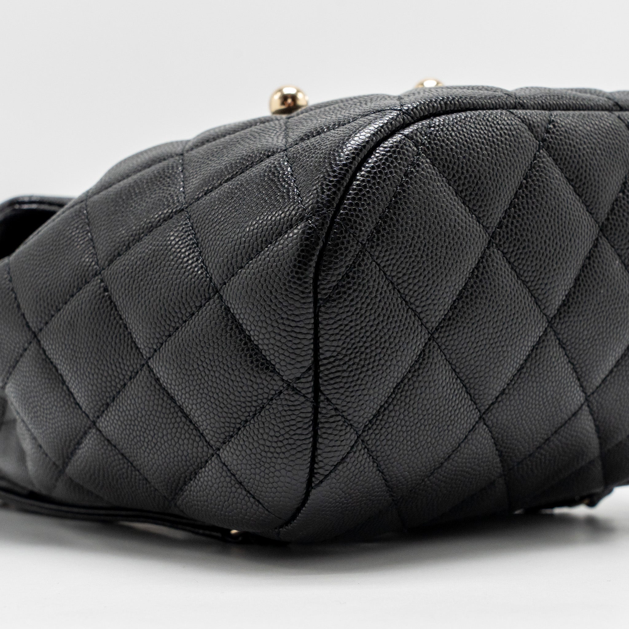 CHANEL QUILTED MINI BACKPACK CAVIAR BLACK LGHW (MICROCHIP)