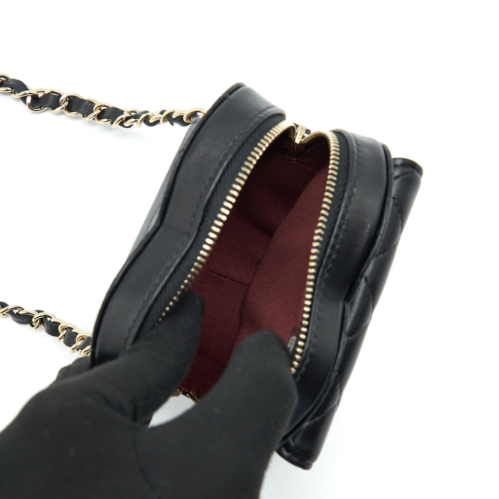CHANEL 22S HEART BELT BAG LAMBSKIN BLACK LGHW