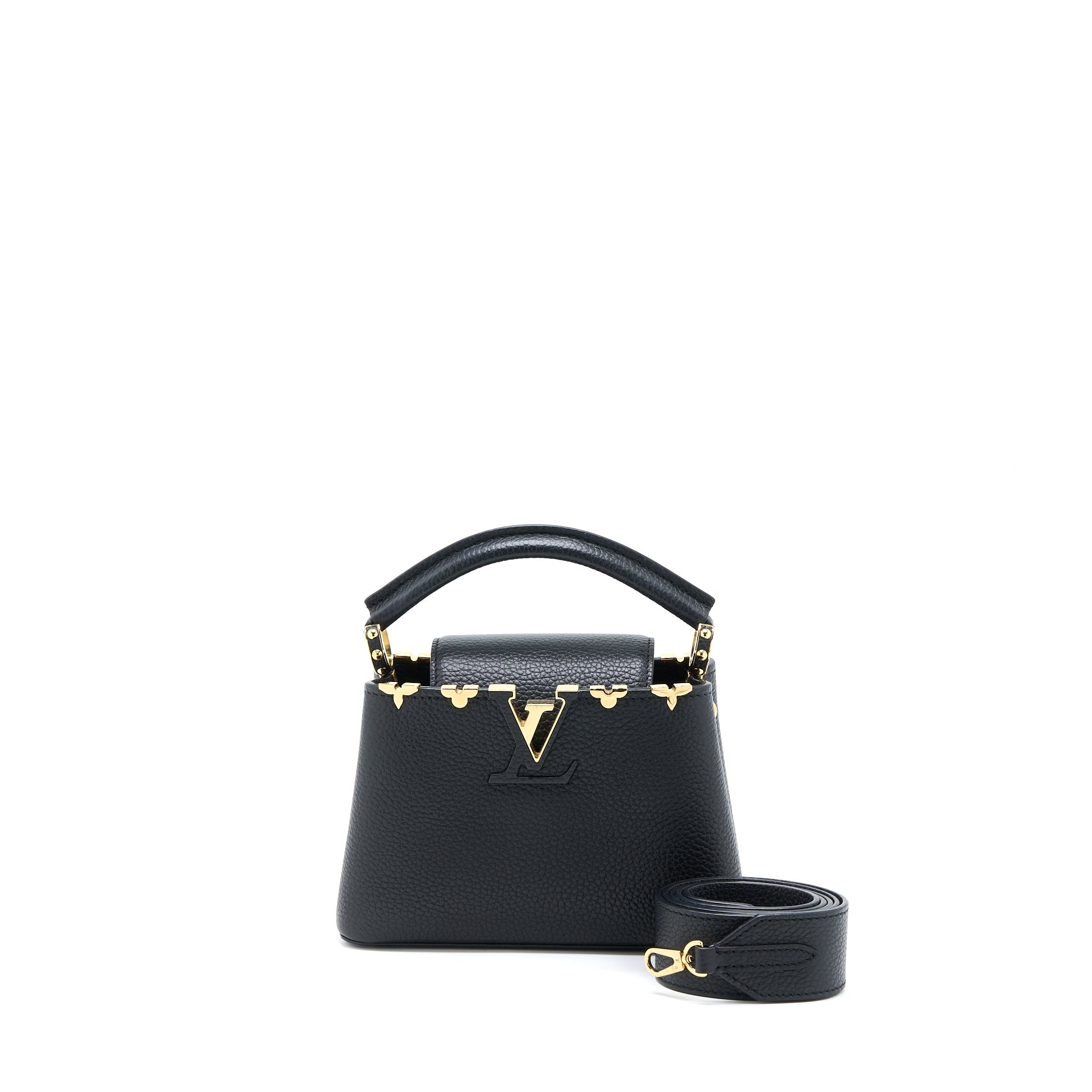 LOUIS VUITTON CAPUCINES MINI TAURILLON LIMITED EDITION BLACK GHW (NEW VERSION)