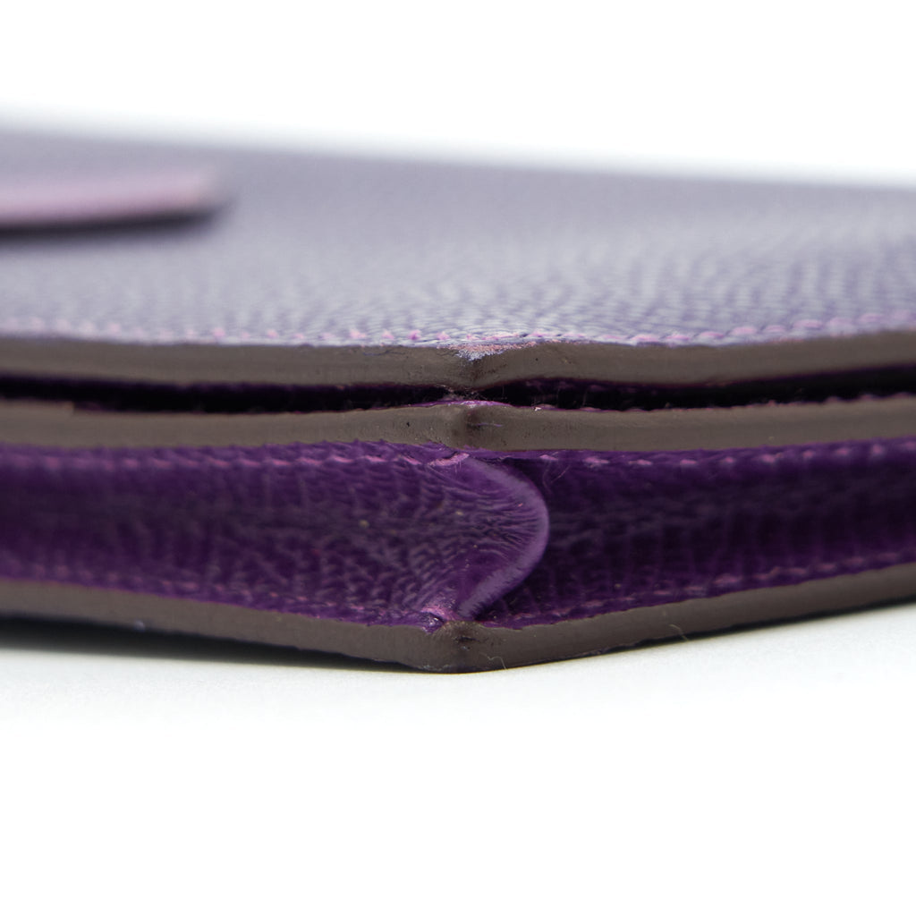 HERMES BEARN WALLET SPECIAL ORDER EPSOM MULTICOLOUR PURPLE GHW