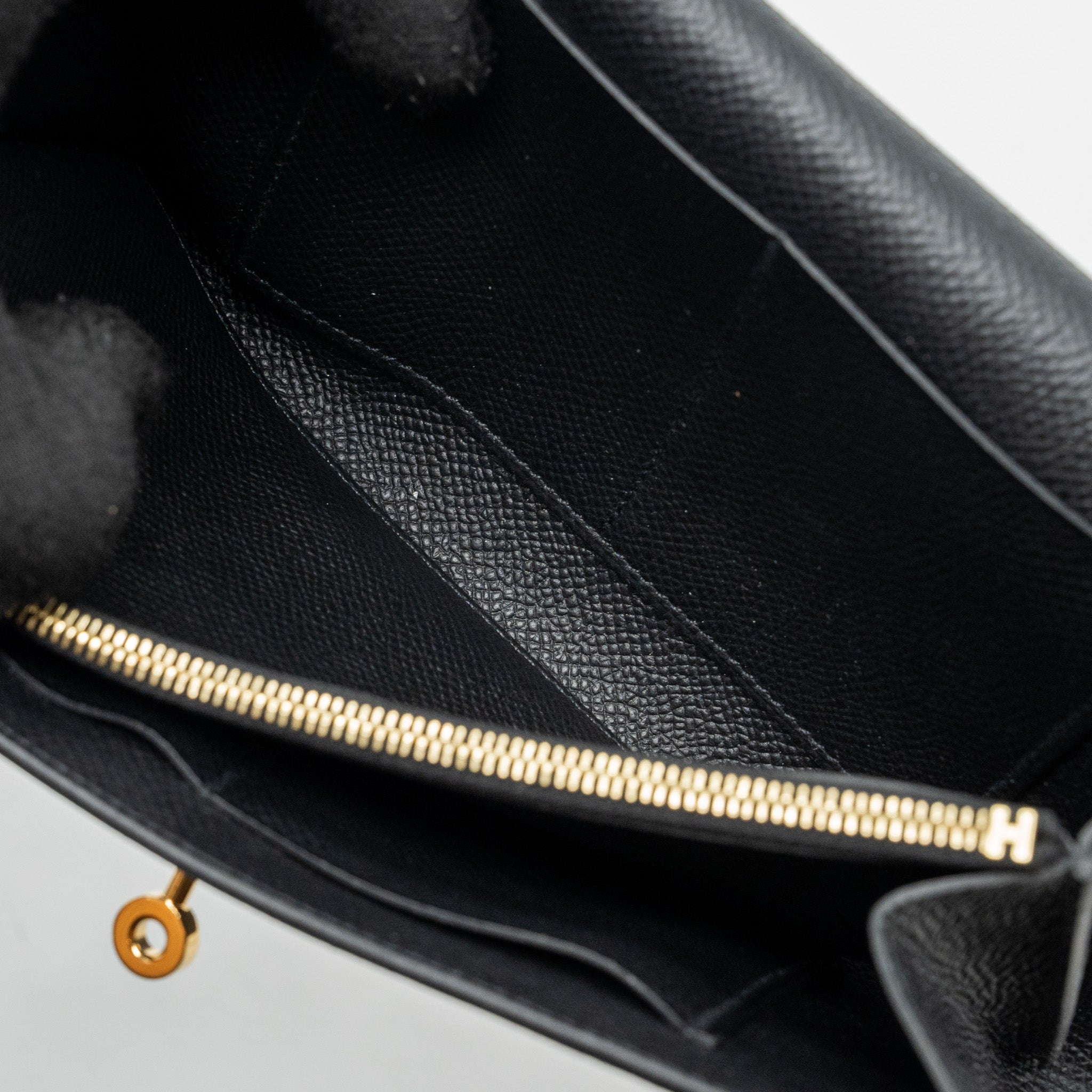 HERMES KELLY TO GO EPSOM BLACK GHW