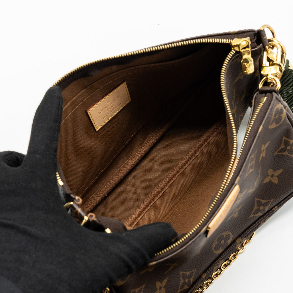 LOUIS VUITTON MULTI POCHETTE ACCESSORIES MONOGRAM CANVAS KHAKI GHW