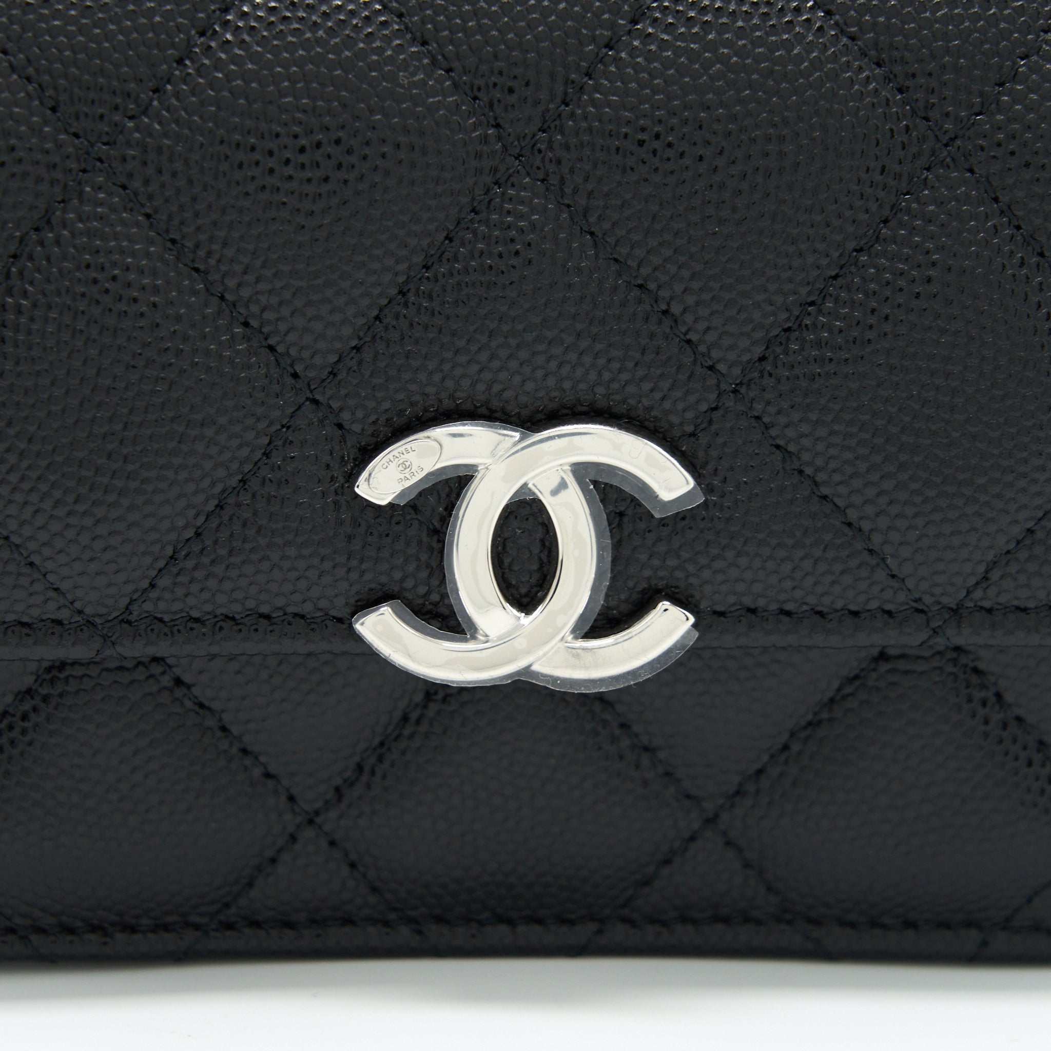 CHANEL 22S GIANT CHAIN TOP HANDLE MINI FLAP BAG CAVIAR BLACK SHW